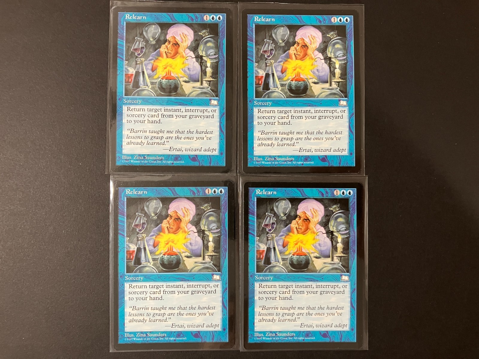 4 x RELEARN Vintage Weatherlight MTG Magic the Gathering Blue