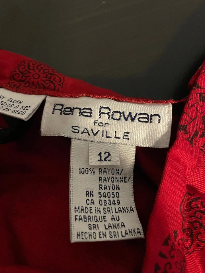 Falda Rena Rowan Mujer 12 Roja Negra Estampado Floral Rayón Maxi Boho Carrera Elegante Foto 4 de 4