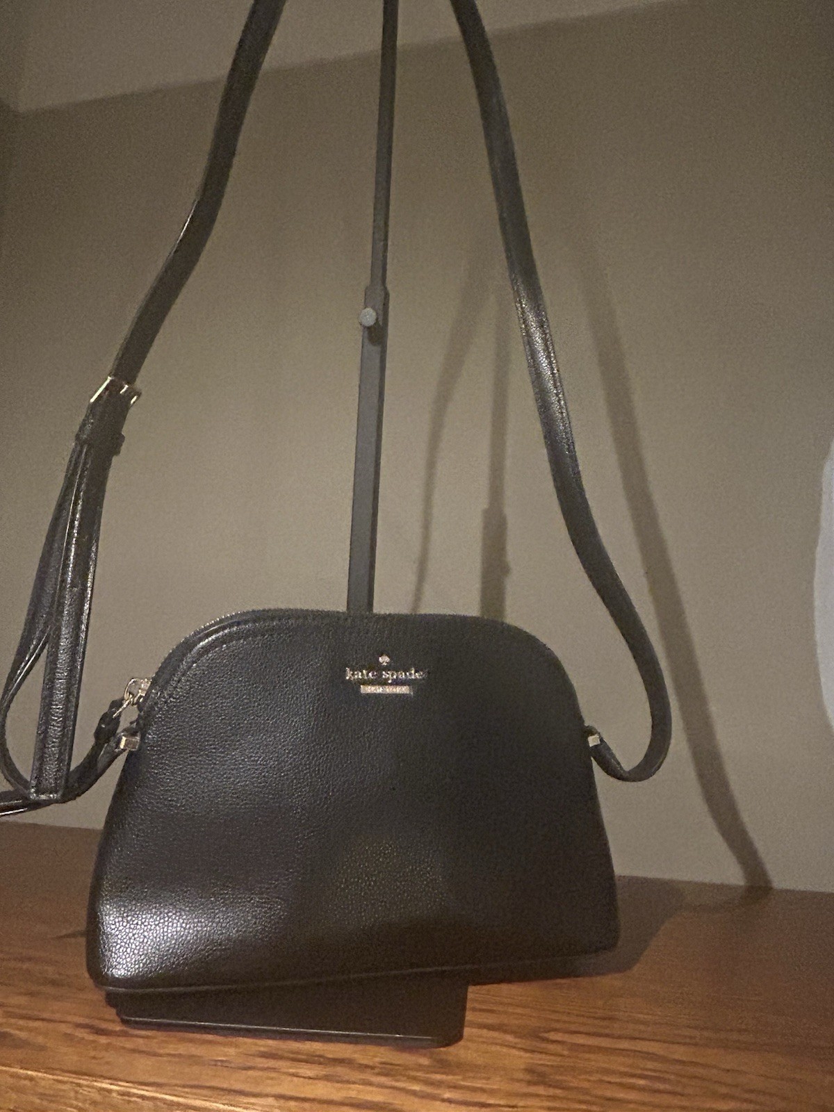 Kate Spade New York Patterson Drive Peggy Black Leather Dome Crossbody Bag. image 3