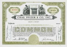 Geburtstag 1953 18.02. Historische Aktie CHAS. PFIZER & CO.. INC.  70 71 72 73