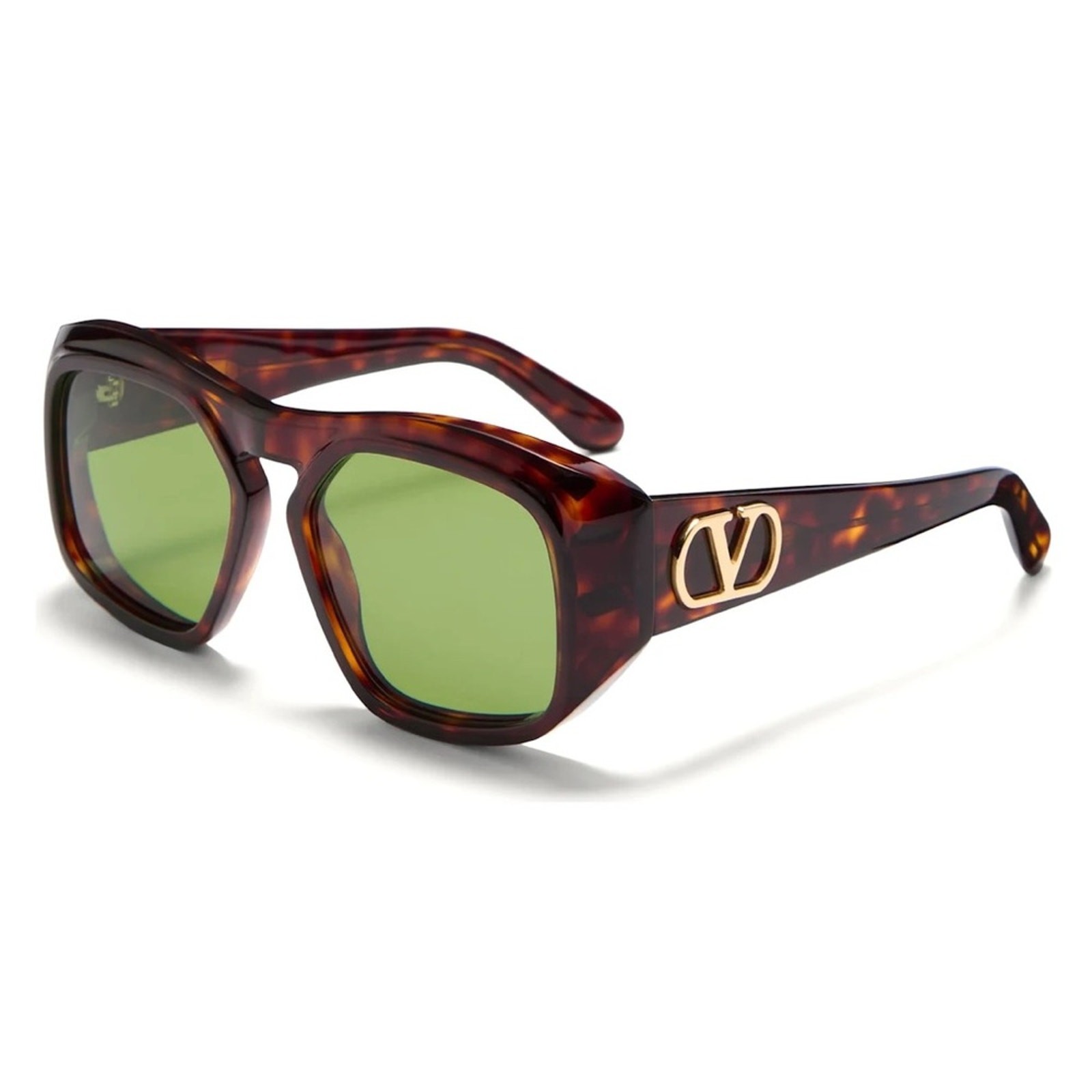  New! Valentino VLS 179B, Tortoise Shell Sunglasses with Green Lenses, Authentic thumbnail 2