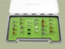 24 Barbless Dry Flies in a LARGE Troutflies Silicone Insert Box, Mixed Sizes