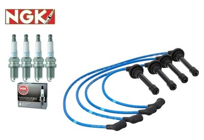 NGK B-SERIES PLATINUM SPARK PLUG & WIRE SET HE64 for ACURA HONDA