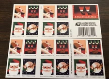A VISIT FROM ST. NICK - Book Of 20 Genuine USPS Stamps - FAST FREE SHIPPING