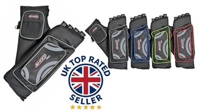 Shocq Bogenschießen Köcher PRO vier Röhren 3 Taschen 2 D-Schlaufe Stifthalter verstellbarer Gürtel