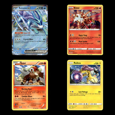 4x Suicune ex Entei Raikou Lot Promo 10/34 Pokemon Cards Play Set