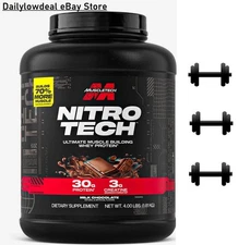Muscletech Nitro Tech Whey Protein Milk Chocolate 4 lbs Exp: 12/2026