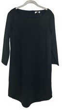 Gap Women’s Black Quarter Sleeve Shift Dress  Zipper Accent Size Medium NWT