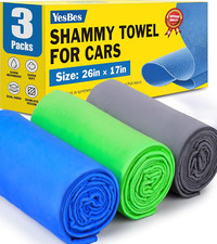 3 Pack Premium Shammy Cloth for Car Drying, 26  X17  Chamois Towel for Car, Super