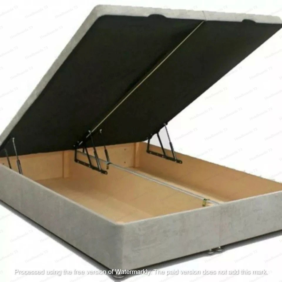 BE&D Soft Velvet Ottoman Storage Bed Divan Drawers Bed Plush Gas Lift Up Base