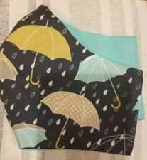 Reversible Adult umbrella mask w/ nose wire,elastic,  filter pocket 100 cotton