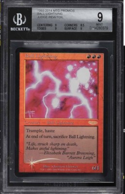 Magic Mtg BALL LIGHTNING FOIL Judge Reward DCI BGS 9 MINT 2001 Pop 9 ...