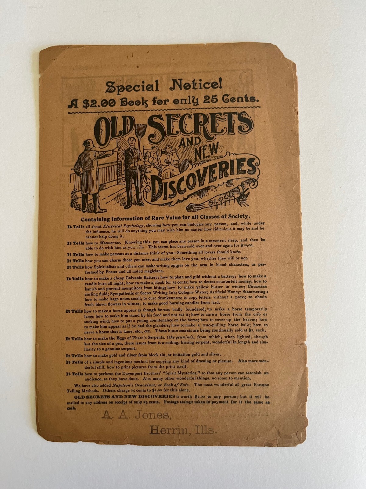 c. 1884 ~ The Imperial COIN and STAMP Value Book, ad for MAGIC MADE EASY antique