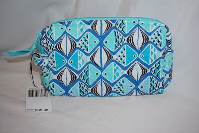 VERA BRADLEY MEDIUM COSMETIC GO FISH BLUE NWT