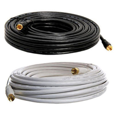 RG6 Coaxial Cable Gold Plated Digital Satellite AV TV VCR Video 25ft Length