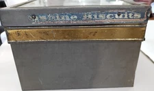 1900's Loose-Wiles Tin Biscuit Co Sunshine Biscuits Glass Lid Metal Display