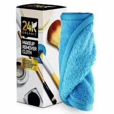 Reusable Makeup Remover Cloths Washable Microfiber Facial Cleansing Towel - Blue