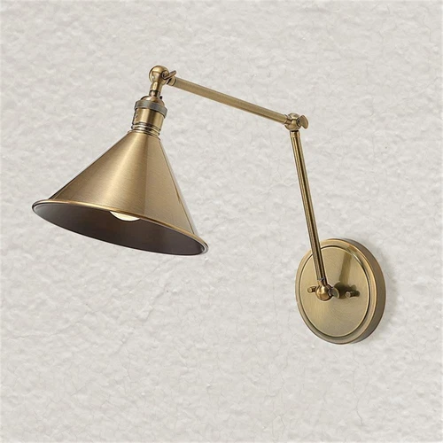 Uttermost Exeter 1-light Farmhouse Steel Adjustable Wall Sconce in Brass - Picture 2 of 8
