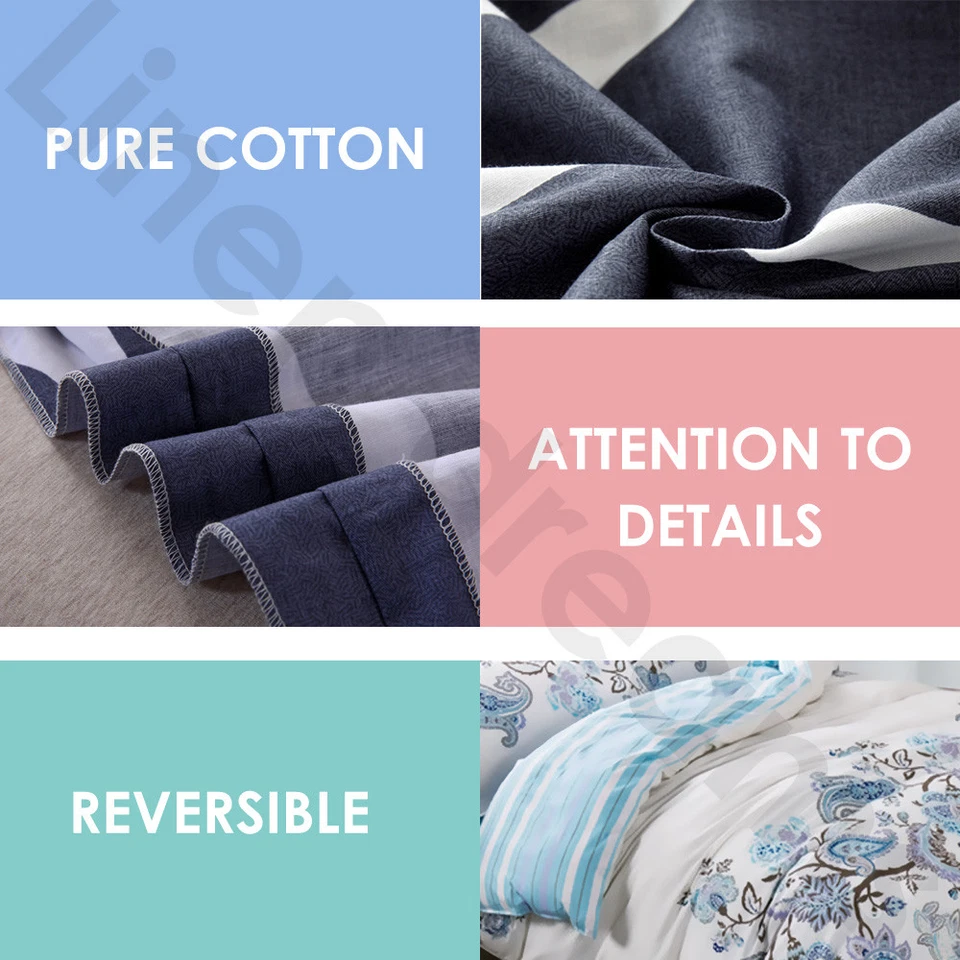 2025 New All Size Bed Doona Quilt Duvet Cover Set 100% Cotton Premium Bedding - image 4 of 4