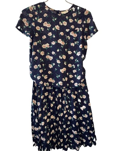 Maison Jules M NWT Floral-Print Pleated Skirt Blue Petal Flurr Msrp $70 - Picture 4 of 6