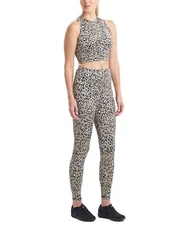 MSRP $62 Josie Natori Getaway Animal-Print Leggings Beige Size XL