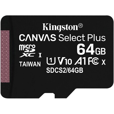 64GB Kingston Canvas Select Plus MicroSDXC 100MB/s +Adapter