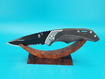 Gerber CONTRAST Manual Open Plain Edge Blade Pocketknife!