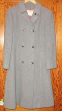 Woman's Vintage Pendleton Gray Flannel Wool Classic Double Breasted Coat