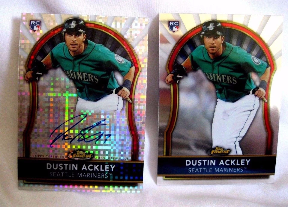 Dustin Ackley RC 2011 Topps Finest RC+ Rookie Green Refractors #101/199-Yankees  - Image 3 of 4