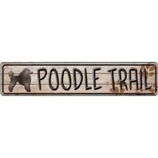 Poodle Trail Novelty 3"x12" metal street sign plaque Home Door Garage Wall Decor