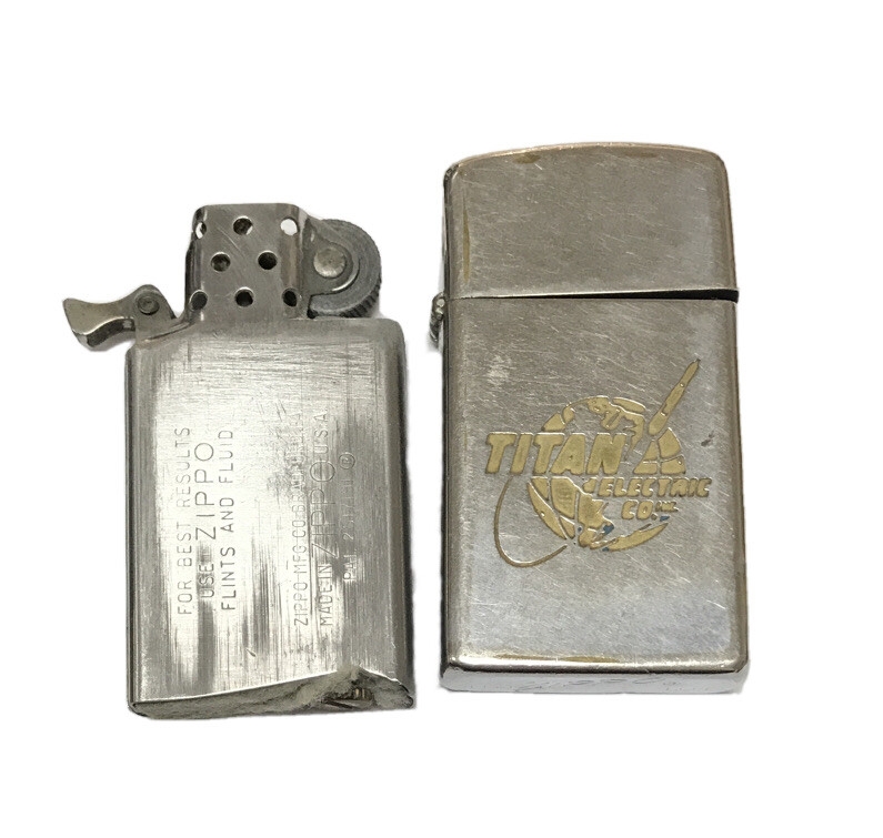 VINTAGE ZIPPO 1966 SLIM POCKET LIGHTER TITAN ELECTRIC CO VINTAGE ZIPPO 1966 SLIM POCKET LIGHTER TITAN ELECTRIC CO