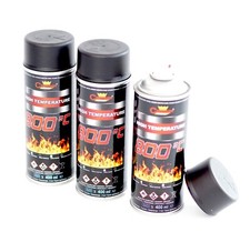 Ofenlack Ofenfarbe Thermolack Auspufflack hitzebeständig bis 800°C schwarz 400ml