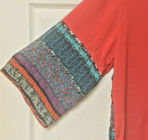 Maria Rerio Orange Boho Tunic Top Dress Fringe Tassels Large EUC! - Picture 4 of 10