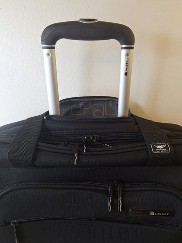 DELSEY Luggage Helium Superlite Lightweight 2 Wheel Rolling Tote Suitcase Black - Picture 3 of 17