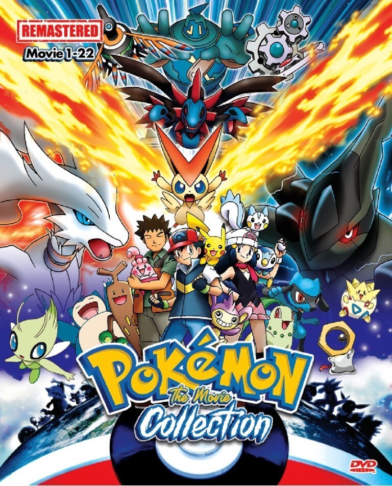 Pokemon 22 Movie Collection Japanese Anime DVD Remastered English Dub Free Ship