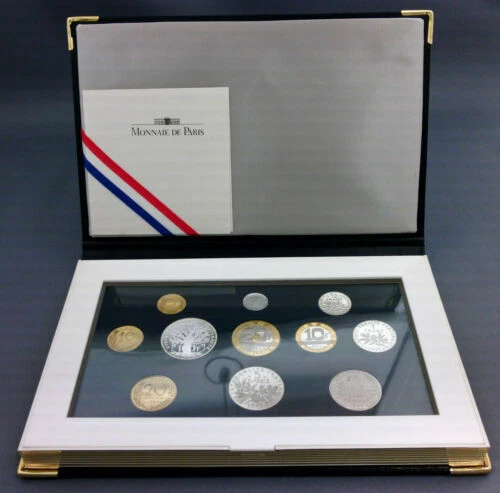 Boîtiers FDC, BU, BE de pièces de monnaie françaises 100 Francs