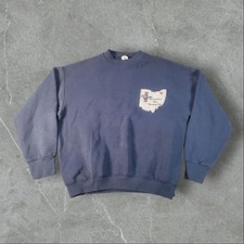Vintage Mustang Sweatshirt Mens Large Navy Blue 1990s Muscle Car Club Crewneck