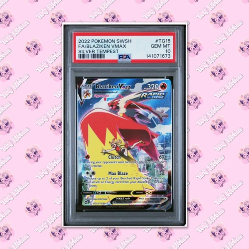 PSA 10 Blaziken Vmax TG15/TG30 Silver Tempest Trainer Gallery TCGKITTEN