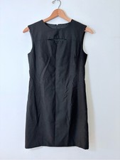 Club Monaco Black Wool Blend Sleeveless Mini Dress Cutout Size 4 Shift Sheath
