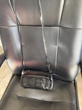 Black Faux Leather Satchel Crossbody Purse with Zippers