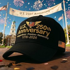 250th Anniversary Hat Baseball Cap United States 3D Embroidery Craftsmanship