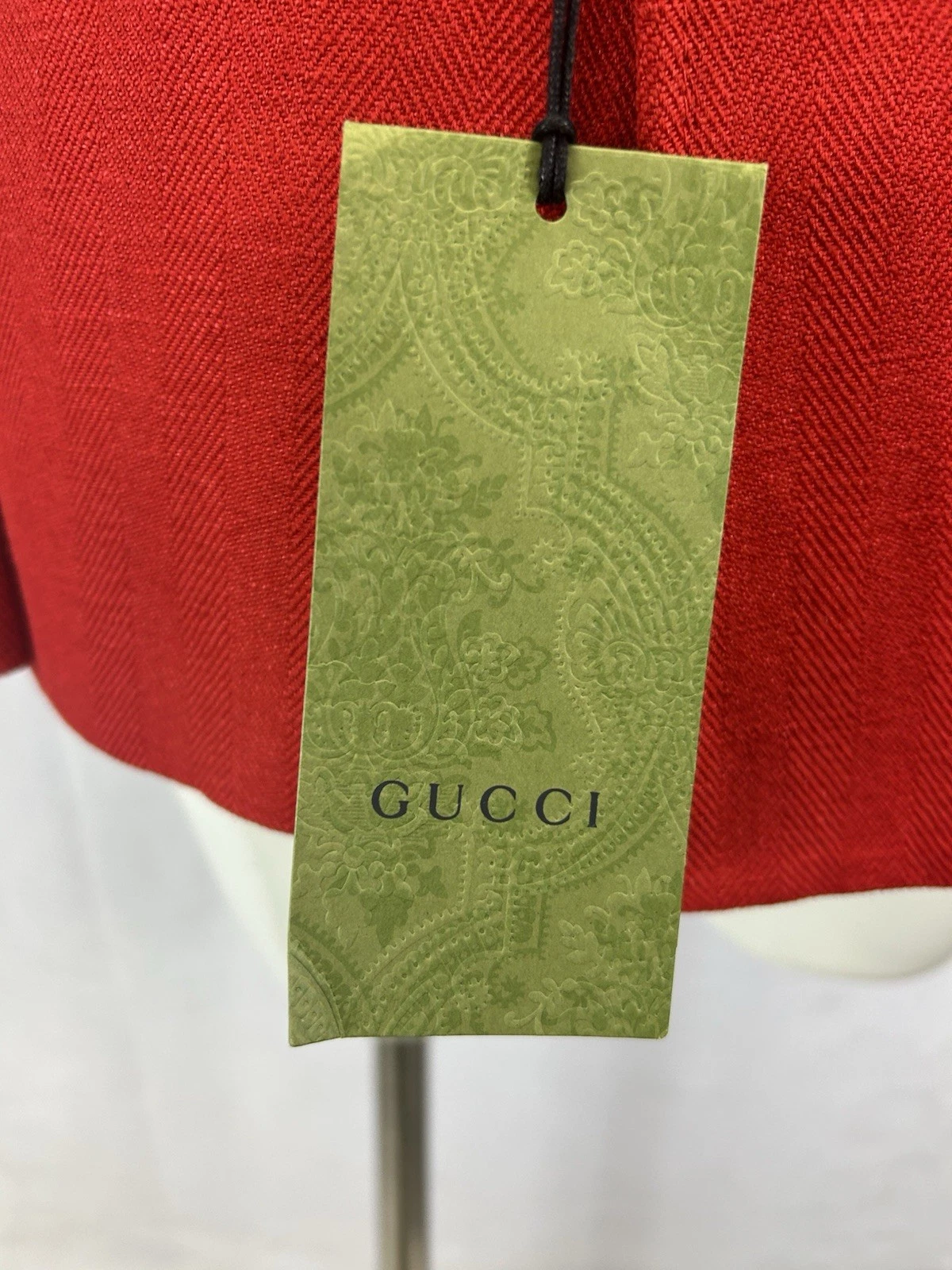 Gucci blazer doppiopetto a spina di pesce colore rosso taglia US 42