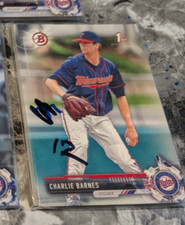 MINNESOTA TWINS Charlie Barnes lot 12 2017 Bowman Draft BD 76 CLEMSON