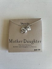 Fine Silver Plated Mother, Daughter Heart Pendants, 16" Chain-New in Box