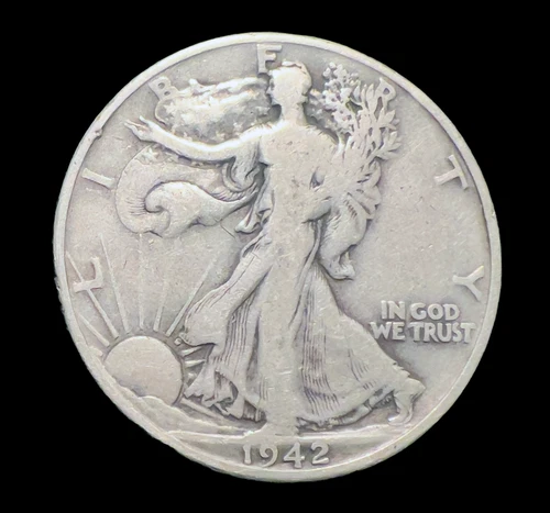1942-D Walking Liberty Half Dollar - 90% Silver - Denver Mint - WWII Date