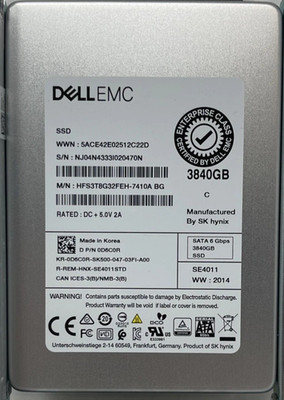 Dell EMC D6C0R 3.84TB SATA 2.5'' SSD, HFS3T8G32FEH-7410A Enterprise/Server SSD