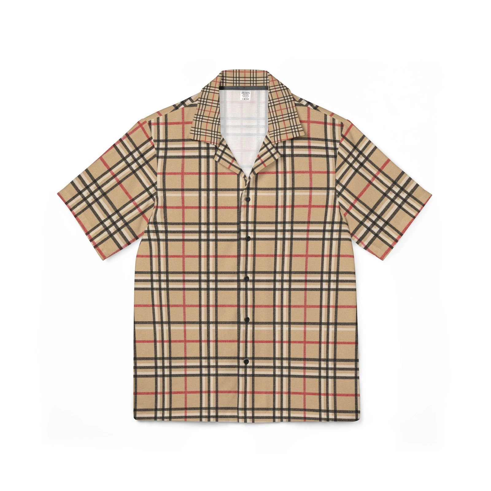 Men's Hawaiian Plaid Camp Shirt, Casual Summer Shirt, Beach Wear, Vacation, Gift