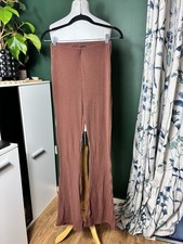 SELECT Soft Ribbed Flare Pants – Chocolate Brown Size S A29