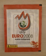 Panini UEFA Euro 2008 sealed packet - International red vertical barcode