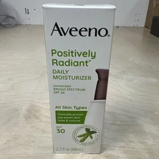 Aveeno Positively Radiant SPF 30 Daily Face Moisturizer Lotion 2.3oz 02/2025